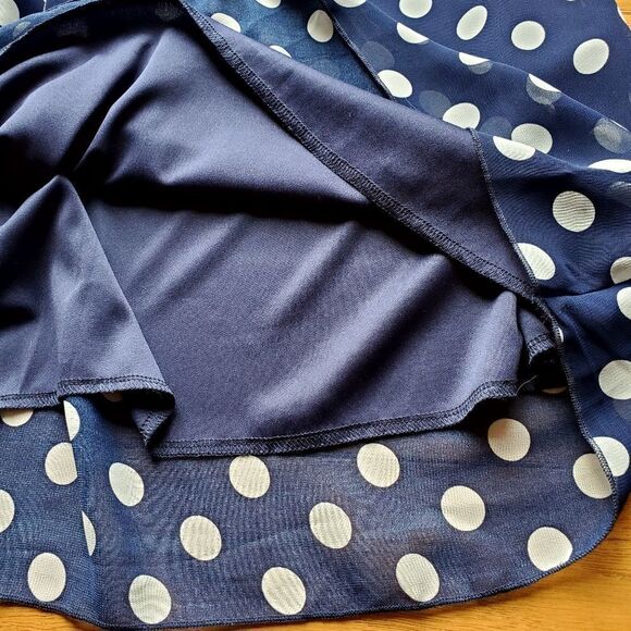 🔹️NWT Robert Louis Blue Polka Dot Print Sleeveless Dress XLarge - Picture 5 of 8
